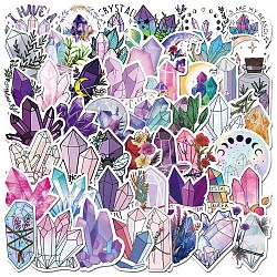 50Pcs PVC Self-Adhesive Crystal Cluster Stickers, Waterproof Decals for Suitcase, Skateboard, Refrigerator, Helmet, Mobile Phone Shell, Mixed Color, 50~70mm(STIC-PW0022-01)