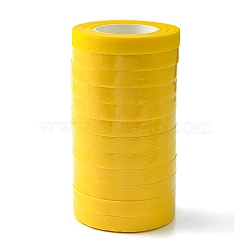 Masking Tape, Adhesive Tape Textured Paper, for Painting, Packaging and Windows Protection, Yellow, 1.2cm, 30 yards/roll, 10 rolls/set(AJEW-P121-A01)