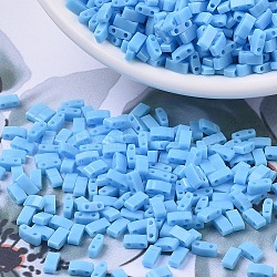 MIYUKI Half TILA Beads, Japanese Seed Beads, 2 Hole, (HTL413) Opaque Turquoise Blue, 5x2.3x1.9mm, Hole: 0.8mm, about 1250pcs/50g(SEED-X0054-HTL0413)