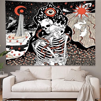 Mushroom Polyester Wall Tapestry, Rectangle Trippy Tapestry for Wall Bedroom Living Room, Planet Pattern, 1300x1500mm