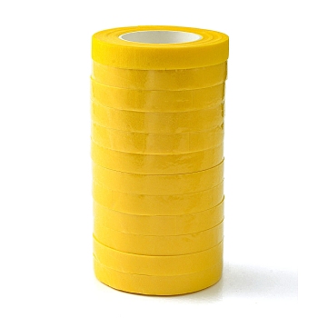 Masking Tape, Adhesive Tape Textured Paper, for Painting, Packaging and Windows Protection, Yellow, 1.2cm, 30 yards/roll, 10 rolls/set
