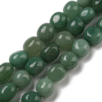 Natural Green Aventurine Beads Strands, Nuggets Tumbled Stone, 10~14x9~10x8~9mm, Hole: 1mm, about 35~36pcs/strand, 15.63''~15.79'' (39.7~40.1cm)