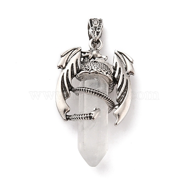 Platinum Bullet Quartz Crystal Pendants