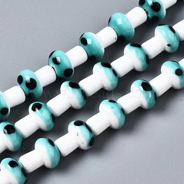 Turquoise Mushroom Porcelain Beads