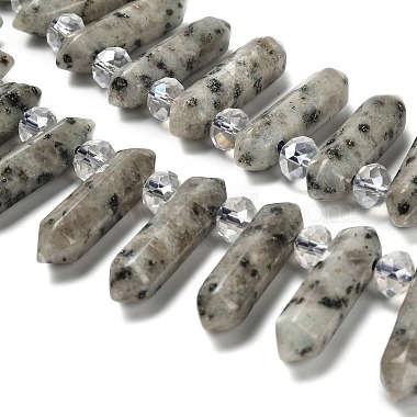 Natural Sesame Jasper Double Terminated Point Beads Strands(G-H069-A05-01)-3