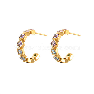 Ring Rhinestone Stud Earrings