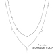 Double Layer Long Chain Necklace with Beads and Rhinestones Stainless Steel Sweater Necklace Simple Adjustable Chain Necklace Trendy Statement Necklace Neck Jewelry for Women(JN1104A)-2