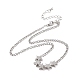 Clear Cubic Zirconia Star Pendant Necklace with Brass Curb Chains for Women(NJEW-E042-01P)-1