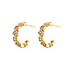 Golden Titanium Steel Ring Stud Earrings(NW5281-2)-1