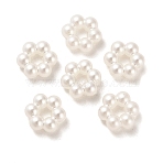 ABS Acrylic Beads, Flower, White, 8x8x3.5mm, Hole: 2.5mm(X-OACR-Z016-07)