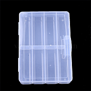 Plastic Bead Storage Containers, 8 Compartments, Rectangle, Clear, 27x19x4.5cm, Compartment: 132x45mm(CON-Q031-04A)