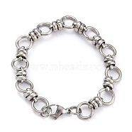 304 Stainless Steel Link Chain Bracelets, with Lobster Claw Clasps, Stainless Steel Color, 7-5/8 inch(19.4cm)(BJEW-Z011-10P)