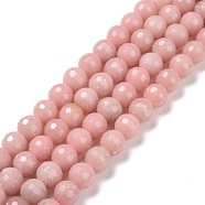 Natural Pink Opal Beads Strands, Faceted(128 Facets), Round, 8mm, Hole: 1.2mm, about 47pcs/strand, 14.57''(37cm)(G-E571-22B)