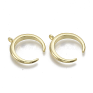 Alloy Pendants, Double Horn/Crescent Moon, Light Gold, 26x24.5x4.5mm, Hole: 1.8mm(PALLOY-S132-006)