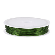 Copper Jewelry Wire, Round, Green, 0.3mm, about 236.22 Feet(72m)/Roll(CWIR-TAC0002-02A-05)