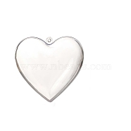 Transparent Plastic Heart Fillable Pendants Decorations, for Christmas Ornament, Clear, 80x78x46mm(XMAS-PW0002-03B)