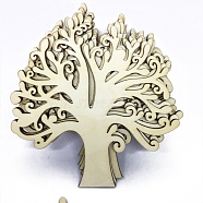 Tree of Life Unfinished Blank Wooden Cutouts, for Painting Arts, Pyrography, Home Decor, Light Yellow, 12.5cm, 10pcs/bag(TREE-PW0001-97)