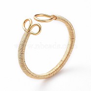 Adjustable Metal Finger Rings, Cuff Rings, Open Rings, with Copper Wire and Cardboard Packing Box, Golden, Size 7, 17mm(X-RJEW-JR00288)