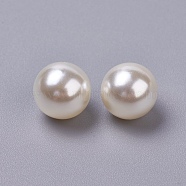 ABS Plastic Imitation Pearl Beads, Round, Undrilled/No Hole Beads, Seashell Color, 14mm, about 350pcs/500g(OACR-TAC0001-01G)