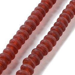 Handmade Lampwork Beads, Rondelle, Dark Red, 9~9.5x4.5~5mm, Hole: 1.8mm, about 133pcs/strand, 25.20''(64cm)(LAMP-Z008-10F)