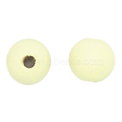 Spray Painted Natural Wood Beads, Round, Light Yellow, 19.5~20mm, 359pcs/836g(WOOD-WH0023-22B-05)