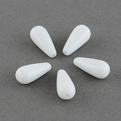 Opaque Acrylic Beads, teardrop, White, 20x7mm, Hole: 2mm, about 830pcs/500g(SACR-S055-C)