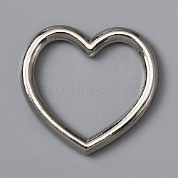 Alloy Linking Rings, Heart, Platinum, 33x35x3.5mm, Inner Diameter: 21x27.5mm(FIND-WH0111-113)