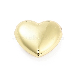 Rack Plating Brass Beads, Long-Lasting Plated, Lead Free & Cadmium Free, Heart, Real 18K Gold Plated, 36.5x40.5x16.5mm, Hole: 4mm(KK-H474-14G-03)