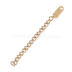 304 Stainless Steel Chain Extender, with Chain Tabs & Word K14, Golden, 60~62x3mm(FIND-JF00086-01)