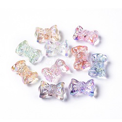 Transparemt Acrylic Beads, Bowknot, Mixed Color, 16x24x11mm, Hole: 2.1mm(TACR-K004-11)