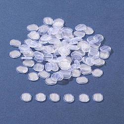 Eco-friendly PVC Earring Pads, Clip Earring Cushions, for Clip-on Earrings, Oval, Clear, 10x9x2.5mm, Hole: 7x1mm(KY-FS0001-12)