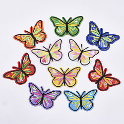 Computerized Embroidery Cloth Iron On/Sew On Patches, Costume Accessories, Appliques, Butterfly, Mixed Color, 41.5x65.5x1.5mm, about 12colors, 1color/10pcs, 120pcs/bag(AJEW-T006-006)