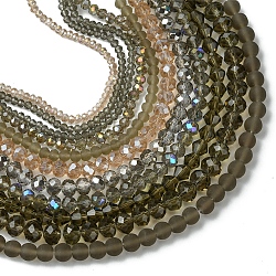 Electroplate Glass Beads Strands, Mixed Styles, Peru, 3~8x2~6mm, Hole: 0.4~1mm, 1 strand/style(EGLA-FS0001-42E)