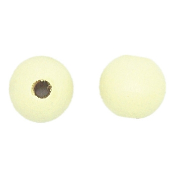 Spray Painted Natural Wood Beads, Round, Light Yellow, 19.5~20mm, 359pcs/836g