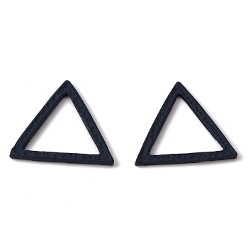 Spray Painted Alloy Linking Rings, Triangle, Midnight Blue, 17.5x20x1.5mm, Inner Diameter: 12.5x14mm