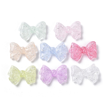 Transparent Acrylic Beads, Bowknot, Mixed Color, 20.5x29.5x7.5mm, Hole: 2mm, about 210pcs/500g