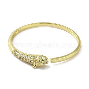 Bracelet en laiton pavé de zircons cubiques transparents et verts(BJEW-K246-20C-G)-2