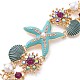 Starfish & Carol Alloy Enamel Charm Bracelets for Women(BJEW-Z079-02G)-3