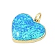 Brass Pave Synthetic Opal Heart Pendants(KK-I723-20G)-2