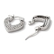 Brass with Cubic Zirconia Heart Hoop Earrings(EJEW-K247-07P)-2