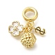 Rack Plating Brass Clear Cubic Zirconia European Dangle Charms(KK-Z086-22G)-1