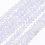 Natural Blue Lace Agate Beads Strands, Faceted, Round, 2mm, Hole: 0.5mm, about 175pcs/strand, 14.9 inch(38cm)(G-K185-04)