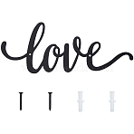Iron Art Word Love Wall Ornaments, for Home Living Room Decor, Black, 123.5x301x1mm(HJEW-WH20004-18EB)