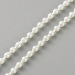 ABS Plaastic Pearl Ball Chains, Floral White, 3mm, about 32.81 Feet(10m)/Bundle(AJEW-WH20130-65)