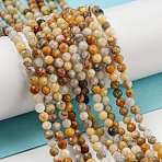 Natural Crazy Lace Agate Beads Strands, Faceted, Round, 3mm, Hole: 1mm about 115pcs/strand, 38cm(G-K020-3mm-29)