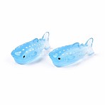 Resin Decoden Cabochons, Shark, Light Sky Blue, 28x12.2~12.8x8.2~8.8mm(CRES-T025-08)