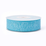 Polyester Ribbons, Deep Sky Blue, 15mm, about 100yards/roll(91.44m/roll)(SRIB-L051-15mm-C007)