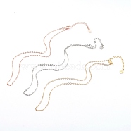 Brass Cable Chains Necklace Making,  with Lobster Claw Clasps and Chain Extender, Mixed Color, 16.14 inch(41cm), 3pcs/set(NJEW-JN03321)