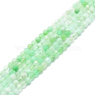 Natural Chrysoprase Beads Strands, Faceted, Round, 3mm, Hole: 0.7mm, about 132pcs/strand, 15.16''~15.55''(38.5~39.5cm)(G-P457-A02-23)