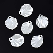 Acrylic Imitation Pearl Pendants, Shell Shape, Creamy White, 17x14.5x4mm, Hole: 2mm, about 1650pcs/500g(OACR-N134-005)